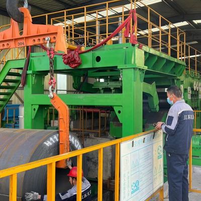 PLC制御鋼コイル解巻機と長さに切断ライン 高生産性